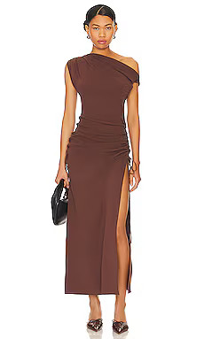LIONESS Original Sin Midi Dress in Chocolate from Revolve.com | Revolve Clothing (Global)