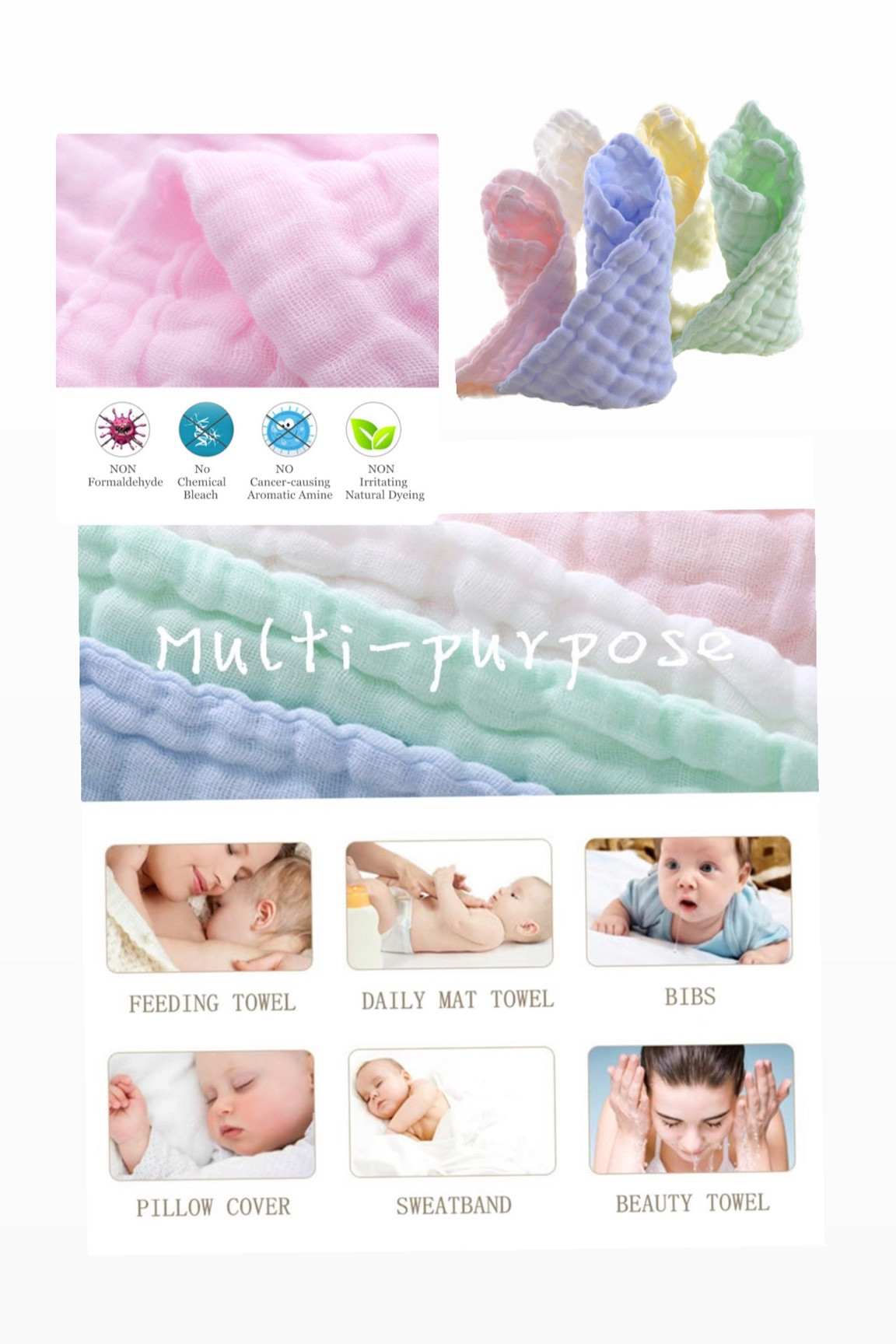 Paños y toallas de muselina para bebés, toallitas de algodón orgánico natural para bebé, suave toalla para bebé recién nacido y paño de muselina para piel sensible, registro para bebé como regalo para ducha, paquete de 5 de 10 x 10 pulgadas de Mukin

#LTKkids #LTKbaby #LTKGiftGuide