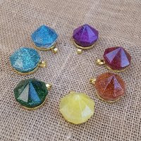 Chakra Necklace Resin Jewel Necklaces Rainbow Of Crystal Gem Shape Large Pendant Red Orange Yellow Green Blue Purple Glitter | Etsy (US)