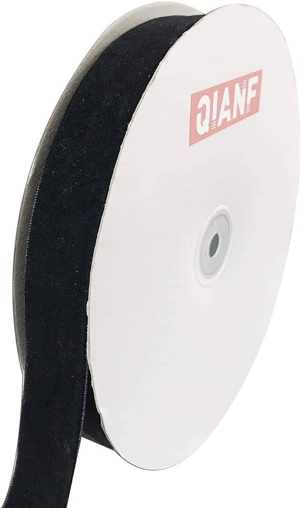 QIANF Velvet Ribbon, 1 1/2-Inch by 25-Yard Spool (Black) | Amazon (US)