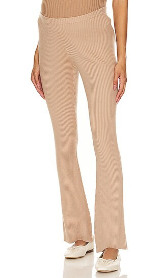 Cozy Rib Maternity Pant in Camel | Revolve Clothing (Global)