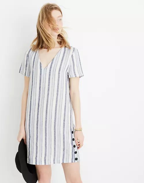 Linen Side-Button Easy Dress | Madewell