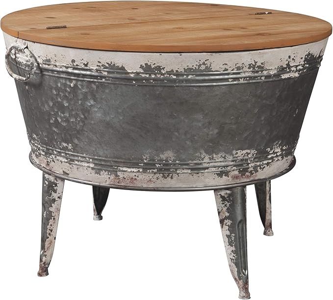 Signature Design by Ashley Shellmond Rustic Distressed Metal Accent Cocktail Table with Lift Top ... | Amazon (US)