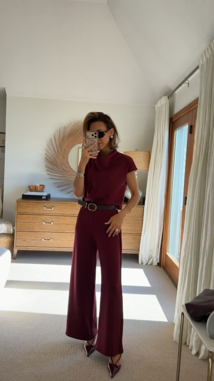 Loving this new style of jumpsuit with the cowl neck and the opening in the back so you can use the bathroom. This one is so easy to dress up and accessorize. I would go longer if you plan to wear it with heels, I’m wearing the regular length here.

#LTKootd #LTKSeasonal #LTKOver40