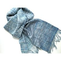 Clearance - Blizzard Handwoven Plaiding Scarf Merino, Silk, Nylon | Etsy (US)