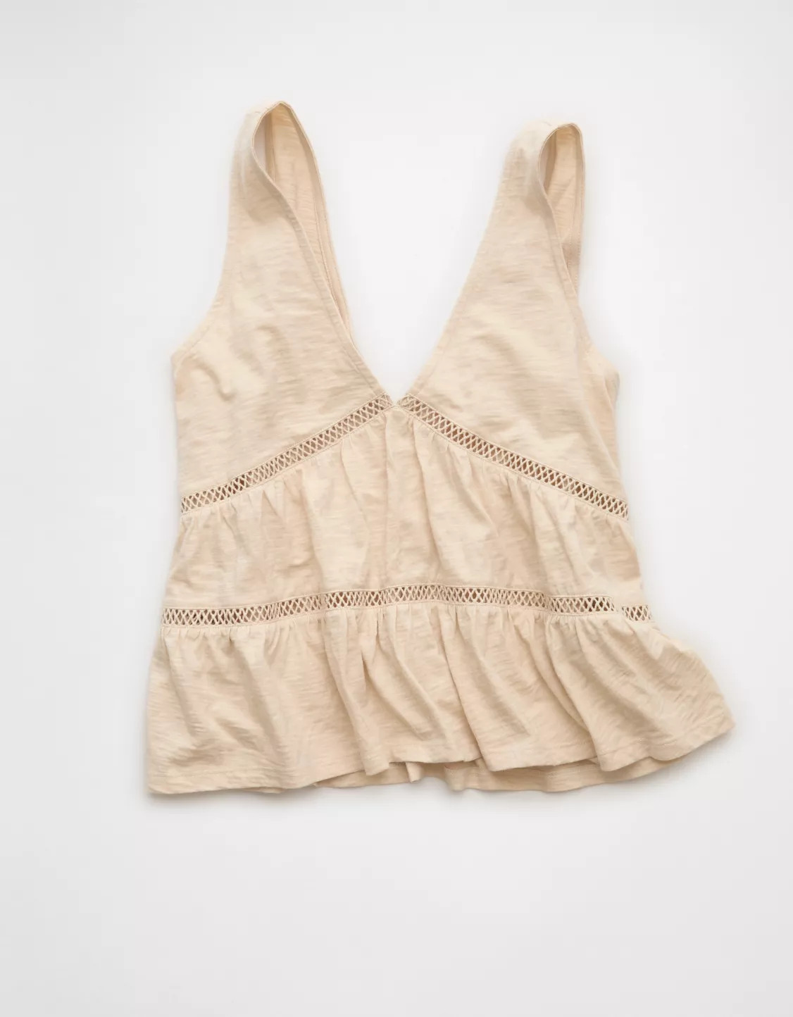 AE Sunchaser Lace Trim Babydoll Tunic Top | American Eagle Outfitters (US & CA)