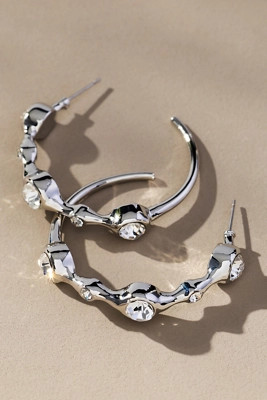 Crystal Squiggle Hoop Earrings | Anthropologie (US)