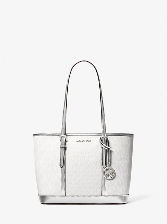Jet Set Travel Small Metallic Logo Top-Zip Tote Bag | Michael Kors US