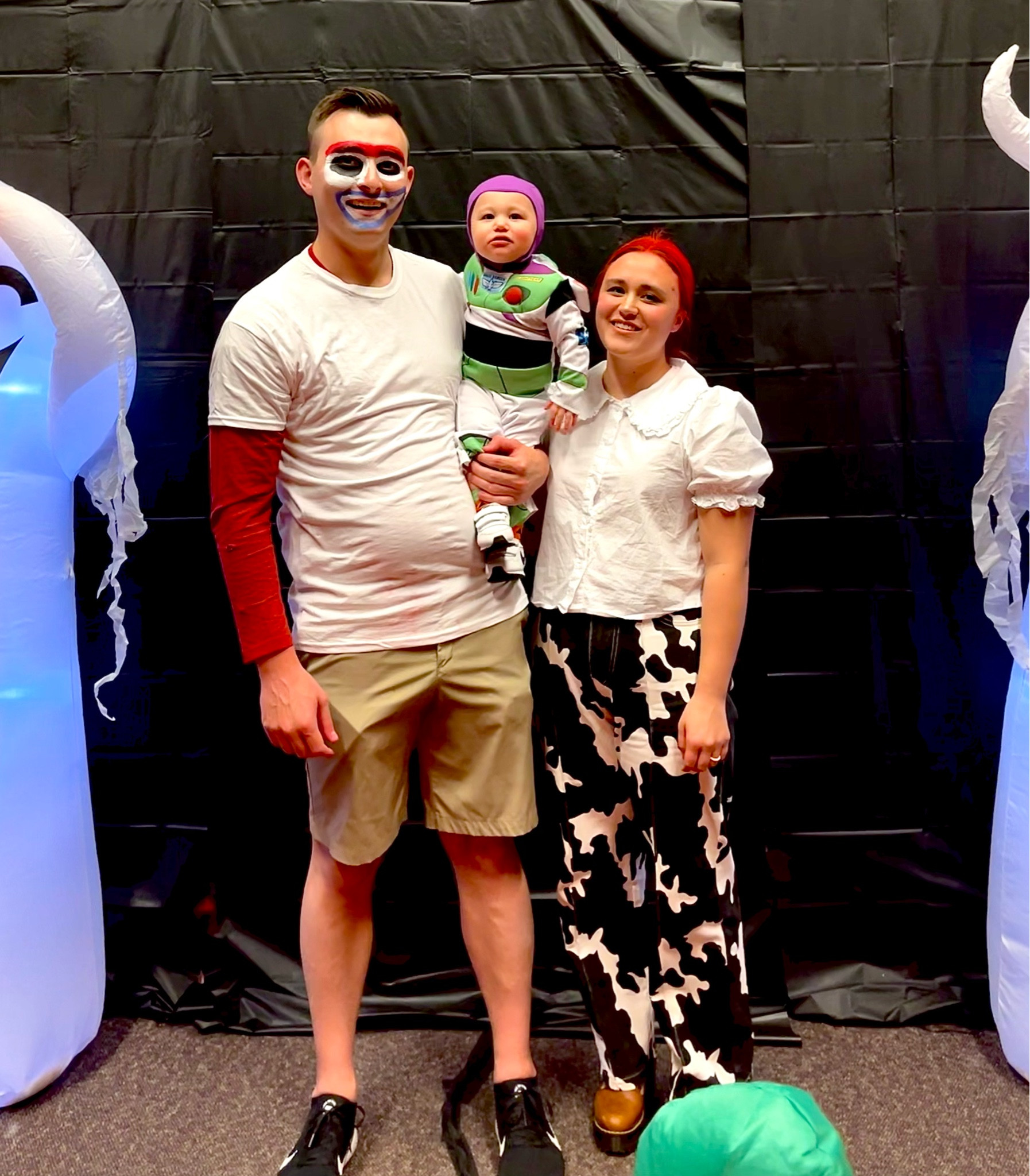 Halloween costumes for 2022! Forkie, buzz and Jessie! Lol yes my husband looks scary we know, it was a last minute costume since our dinosaur costume didn’t inflate well! Here are the links for these looks! Toy story, family costume, Halloween, fall, party, trick or treat

#LTKHalloween #LTKfamily #LTKkids