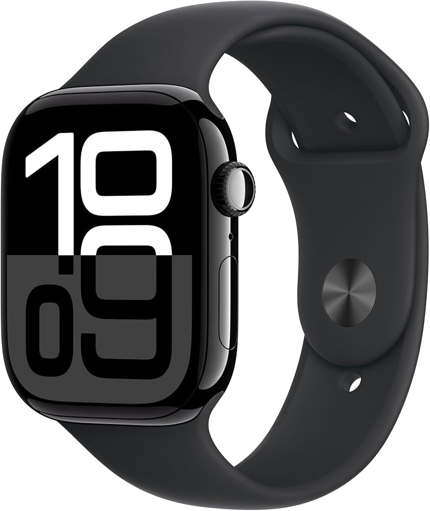 Apple Watch Series 10 [GPS 46mm] Smartwatch with Jet Black Aluminium Case with Black Sport Band. ... | Amazon (CA)