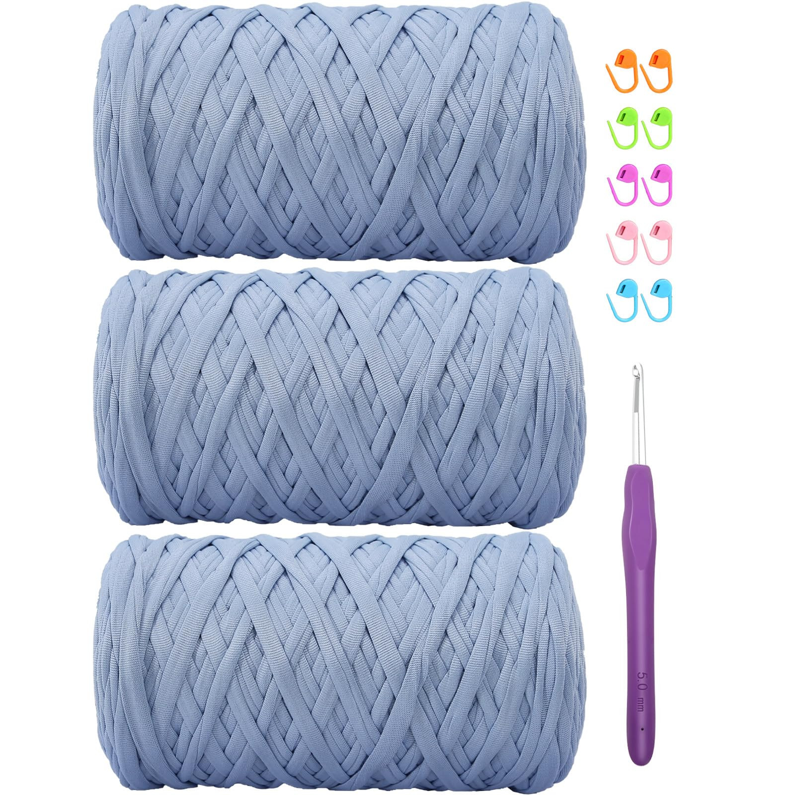 400g T-Shirt Elastic Fabric Crochet Yarn for DIY Knitting, Spaghetti Thick Crocheting Tshirt Yarn... | Amazon (US)