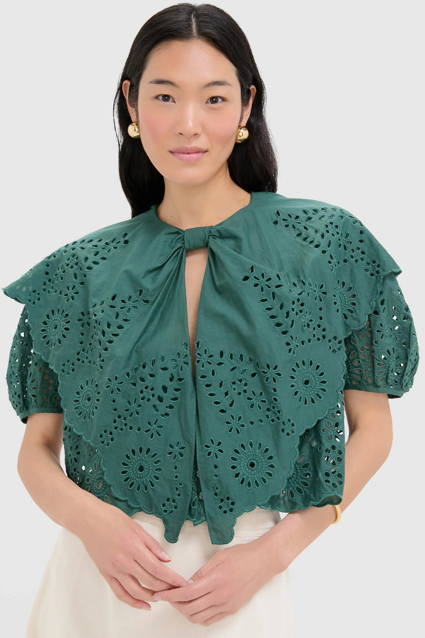 Green Maxi Lace Blouse | Tuckernuck (US)