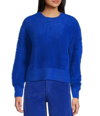 Fuzz Long Sleeve Sweater | Dillard's