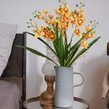 1 Bouquets Orchids Artificial Flowers,Fake Orchid Artificial Orchid Bouquet Purple Orchid Artificial Flowers For Table Centerpiece Home Decor Office W | SHEIN