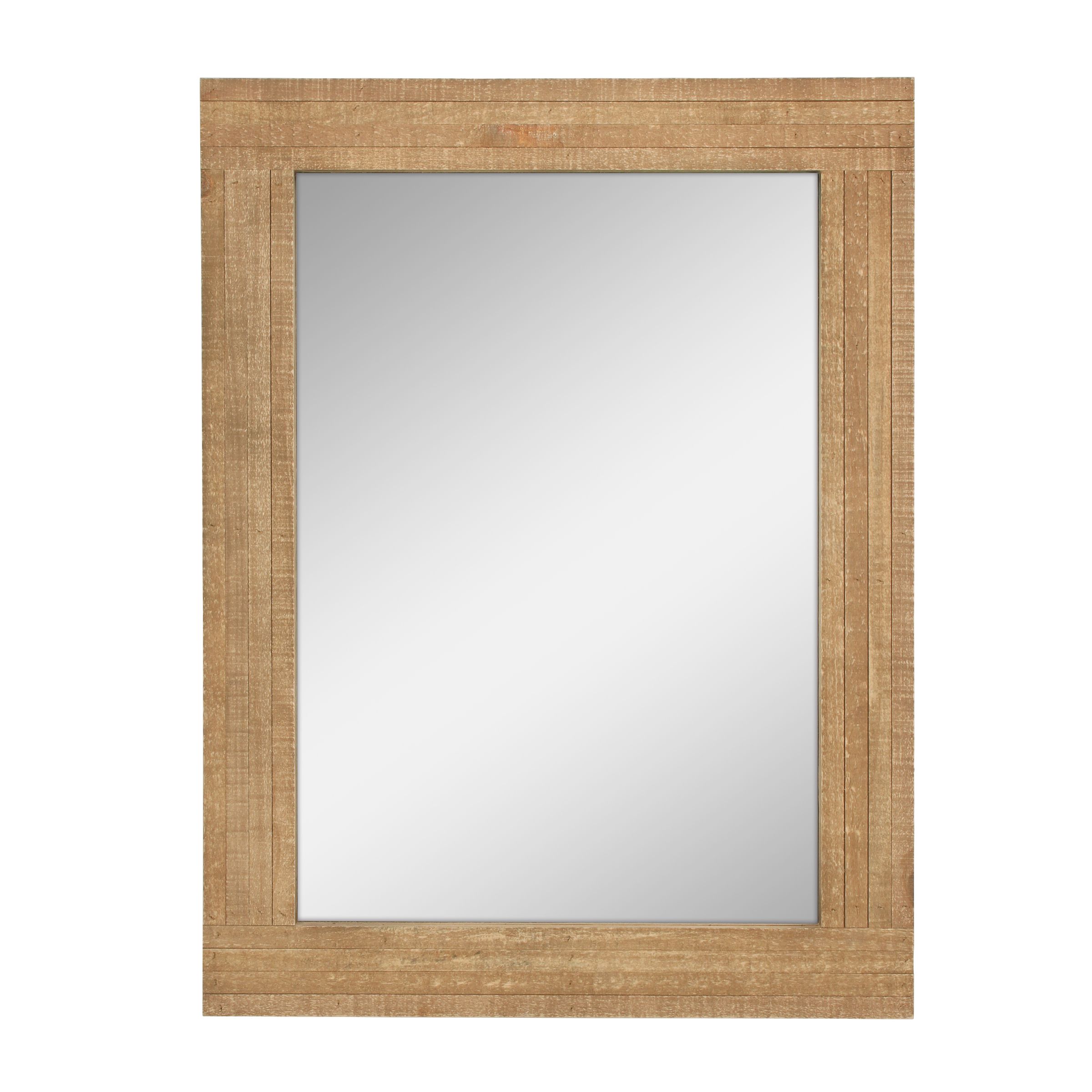 Stonebriar Collection Rustic Rectangular Natural Wood Frame Hanging Wall Mirror with Attached Mou... | Walmart (US)
