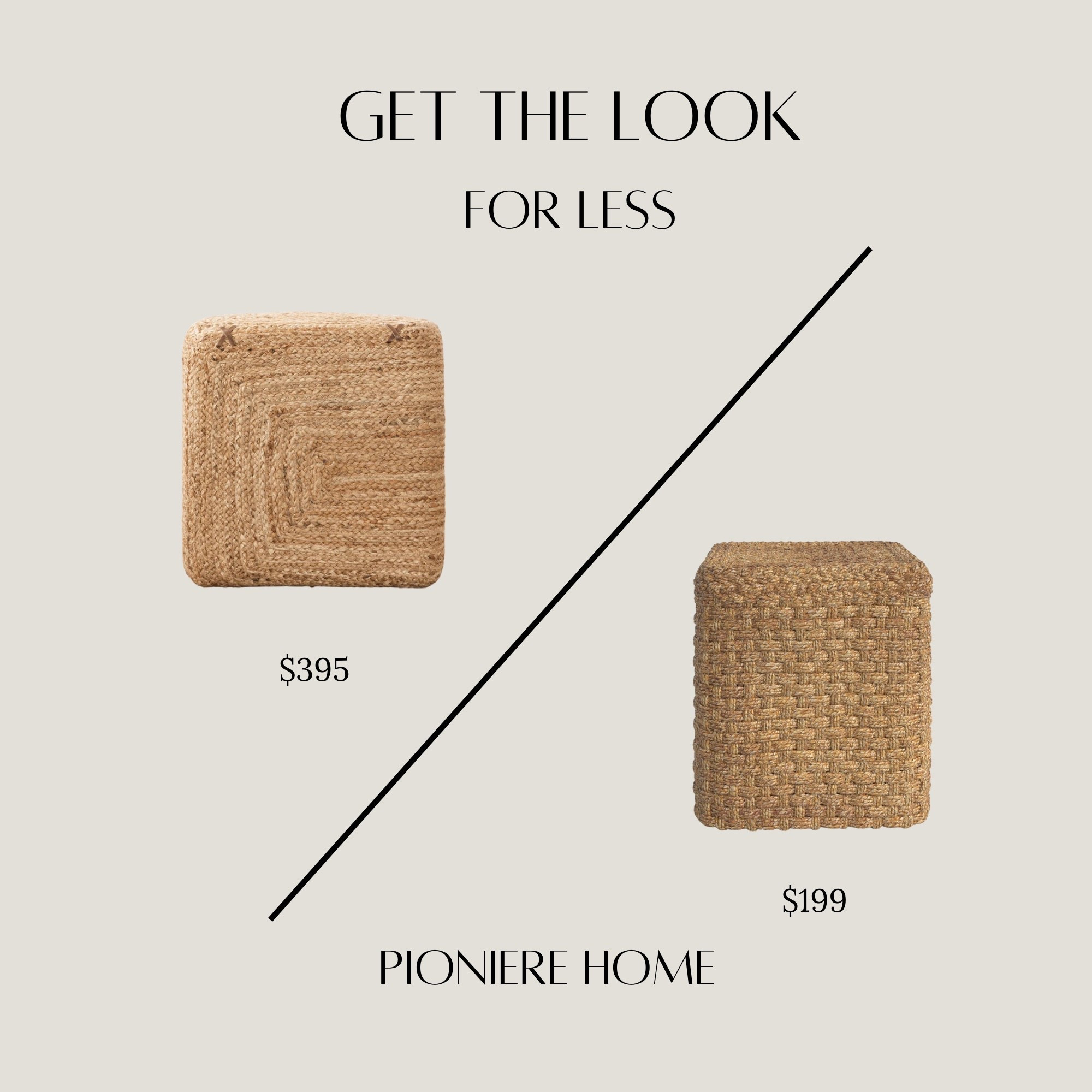 Get the look for less. Woven pouf ottoman. Jutewoven pouf, McGee & co dupe #furnituredupe

#LTKHome #LTKSaleAlert #LTKSeasonal