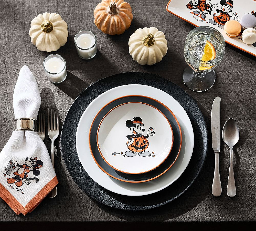 Disney Mickey Mouse and Friends Stoneware Appetizer Plates - Mixed Set of 4