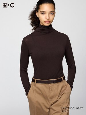 WOMEN'S UNIQLO : C HEATTECH EXTRA WARM CASHMERE BLEND TURTLENECK LONG SLEEVE T-SHIRT | UNIQLO AU | Uniqlo Australia