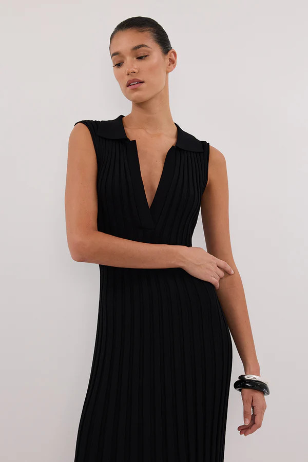 HAL BLACK SLEEVELESS KNIT MAXI DRESS | DISSH