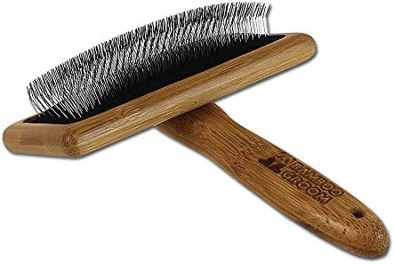 Bamboo Groom Slicker Brush with Stainless Steel Pins for Pets | Amazon (US)