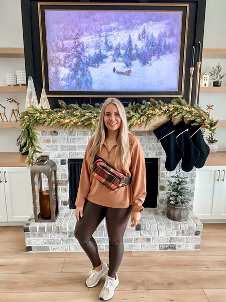 I like to size up in the leggings for room. Quarter zip and shoes are TTS. You can def size up in the quarter zip for a roomier fit.  @walmartfashion #ad #walmartfashion #comfycasual #fauxleatherleggings #quarterzip 

#LTKCyberweek 

#LTKcurves #LTKHoliday