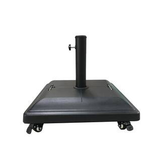 81.4 lbs. Concrete Patio Umbrella Base with Wheels in Black | The Home Depot