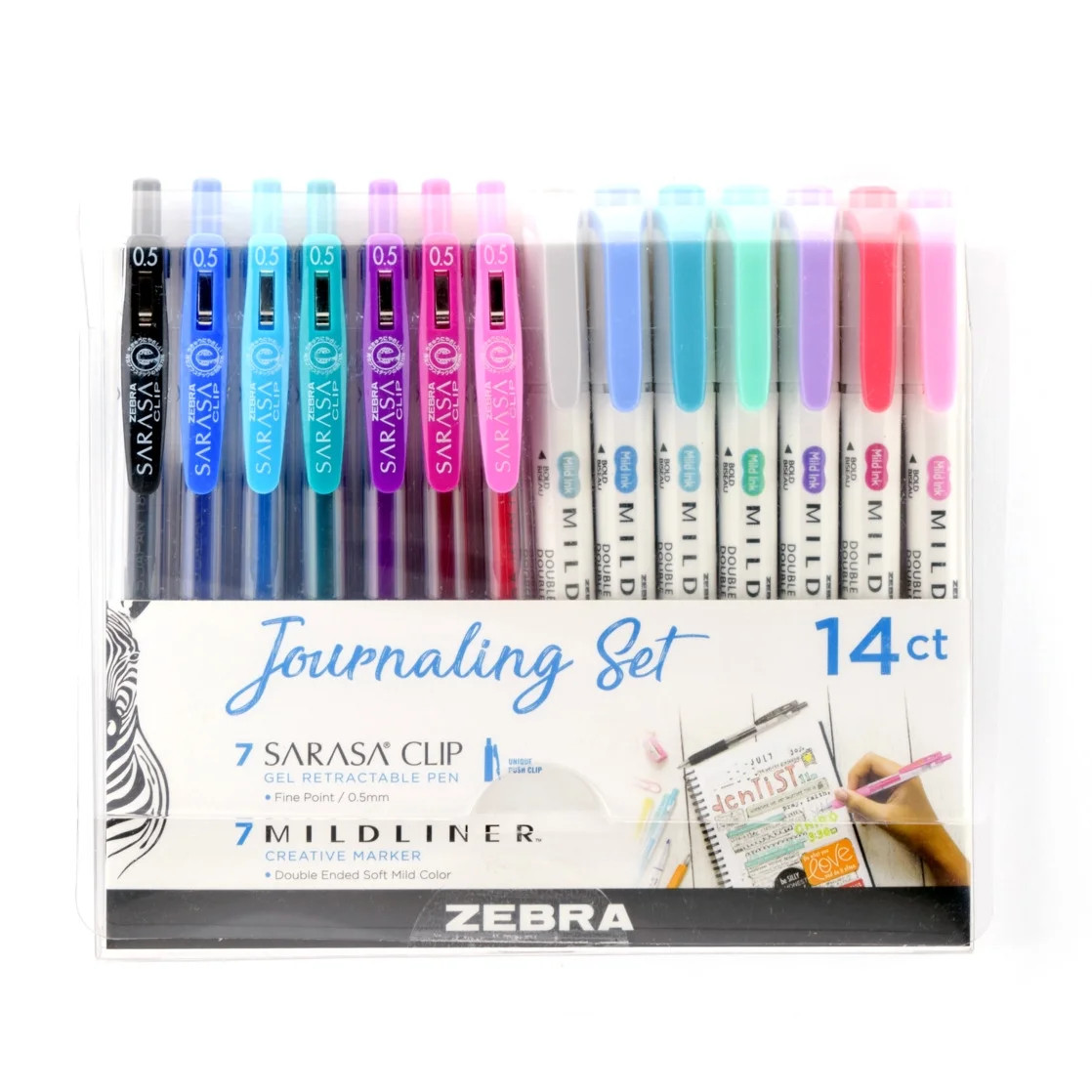 Zebra Journaling Set Mildliner HL & Sarasa Clip Assorted 14pk | Walmart (US)