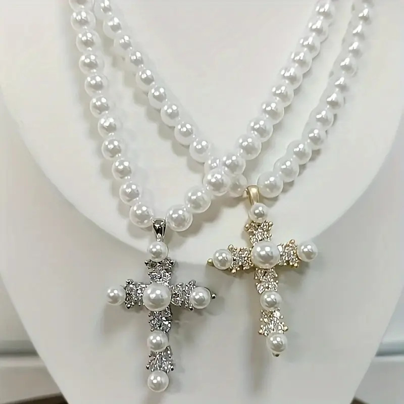 Men's And Women's Retro Cross Pendant Necklace Sweater Chain | Temu Affiliate Program