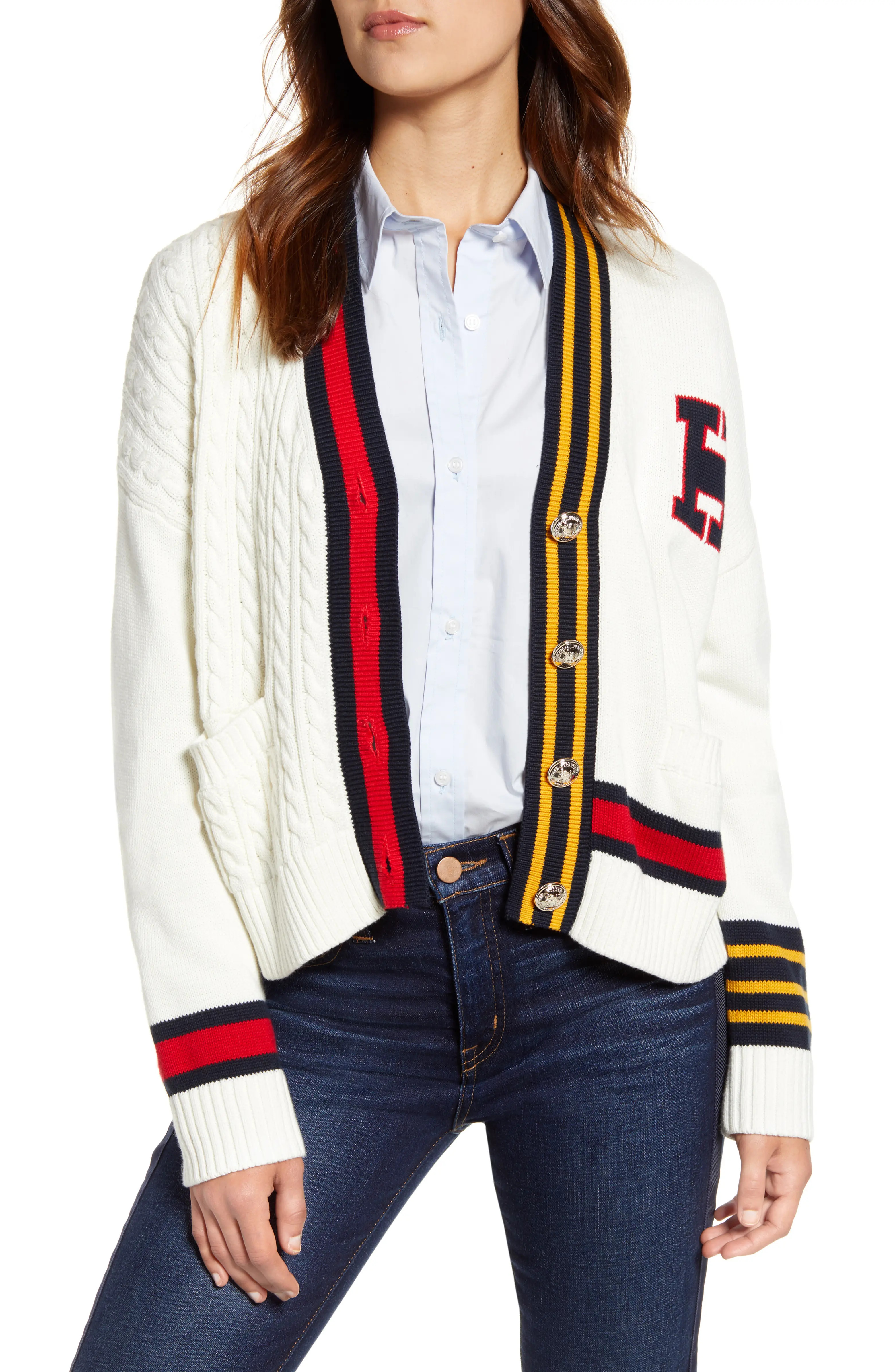 Cable Varsity Cardigan | Nordstrom