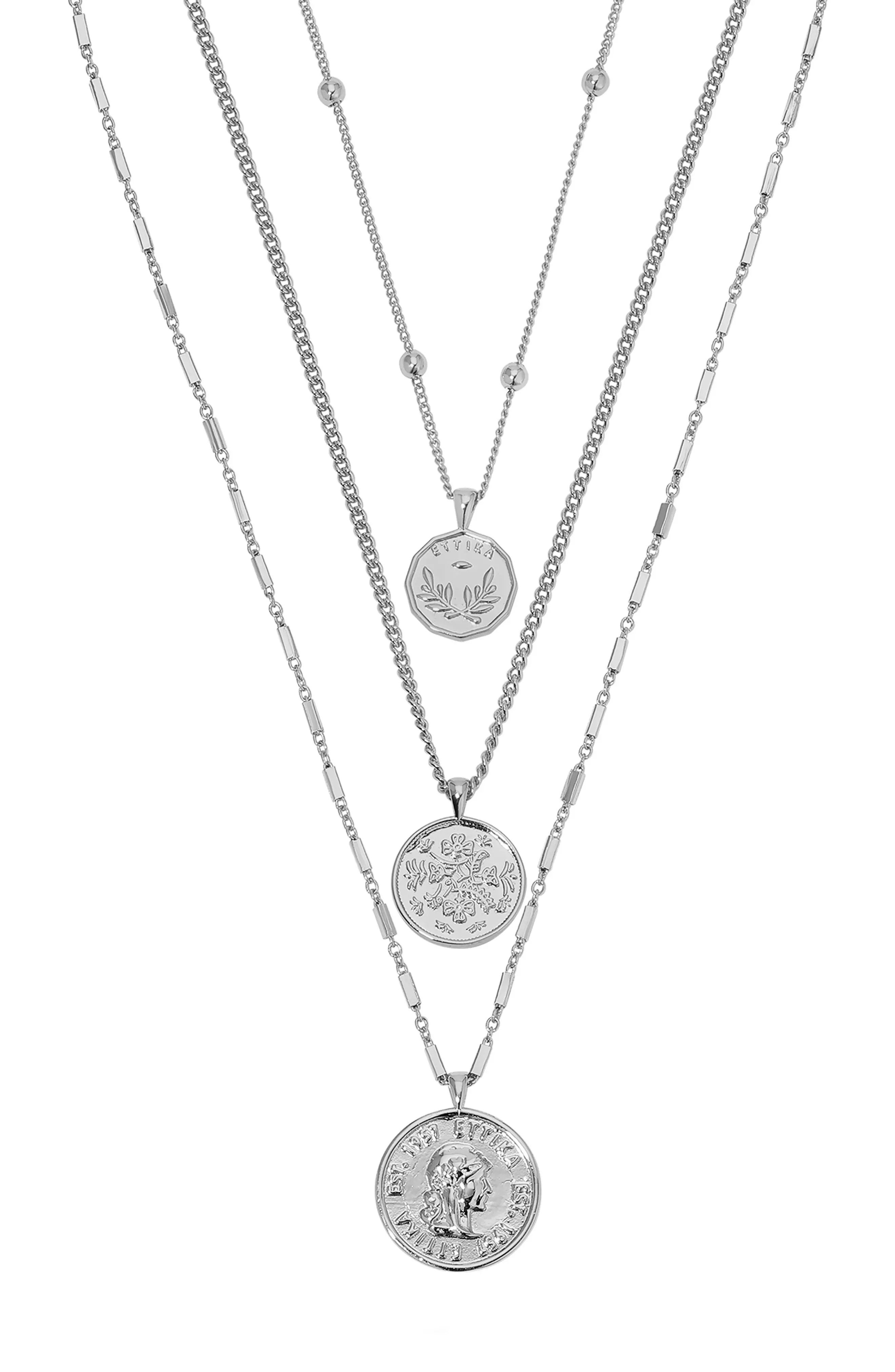 Set of 3 Coin Pendant Necklaces (Women) | Nordstrom | Nordstrom