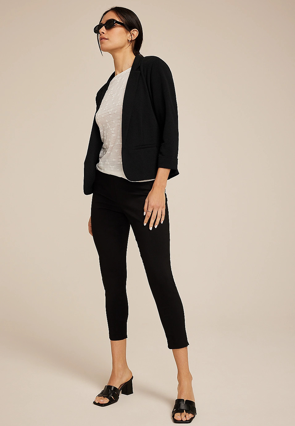 Versa Open Front Cropped Blazer | Maurices