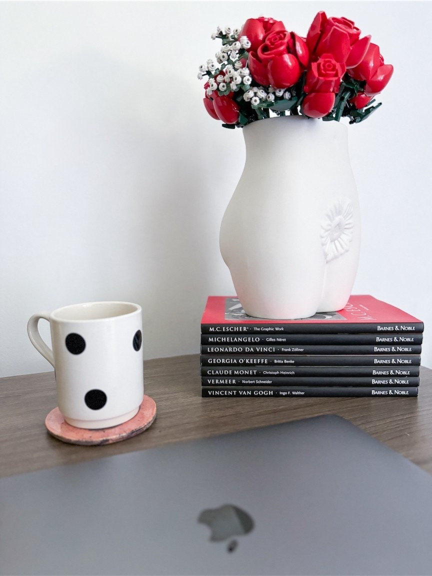 I had back2back classes today but Edie filled with those Lego roses made me smile behind the screen. Fun fact: this Jonathan Adler vase was inspired by Edie Sedgwick, Andy Warhol’s muse. She was known for her beauty, glamour & iconic style. 🖤✨ 

#LTKFindsUnder100 #LTKSaleAlert #LTKHome