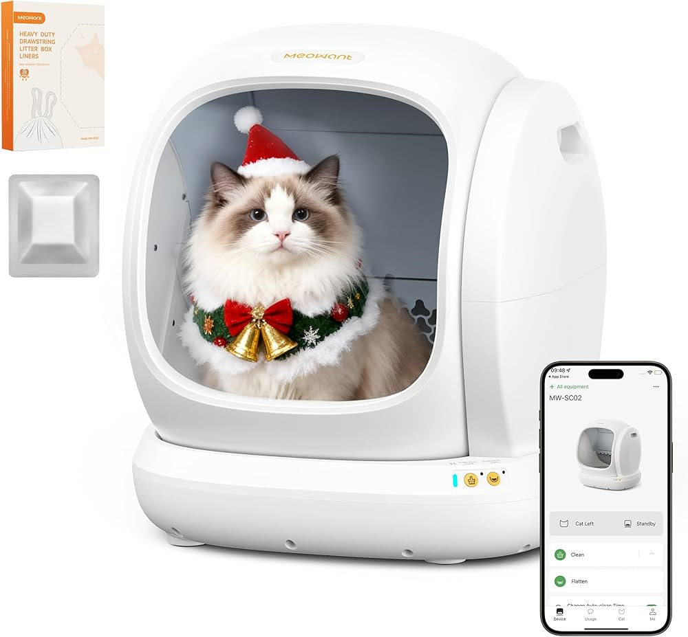 MeoWant Automatic Cat Litter Box, Large Opening Self Cleaning Litter Box with Safety Protection f... | Amazon (US)