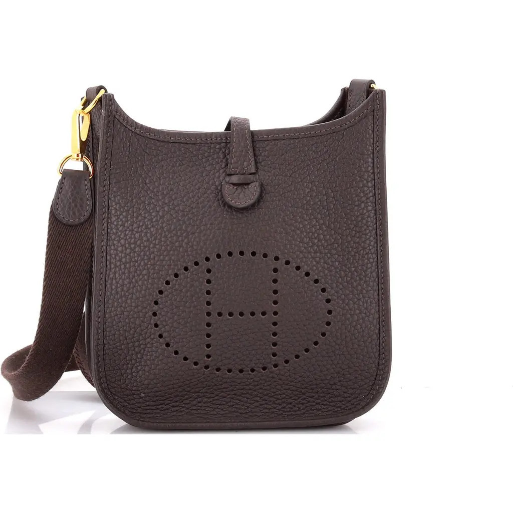 Pre-Owned Hermes Evelyne Bag Gen III Clemence TPM in Ebene at Nordstrom, Size X-Small | Nordstrom