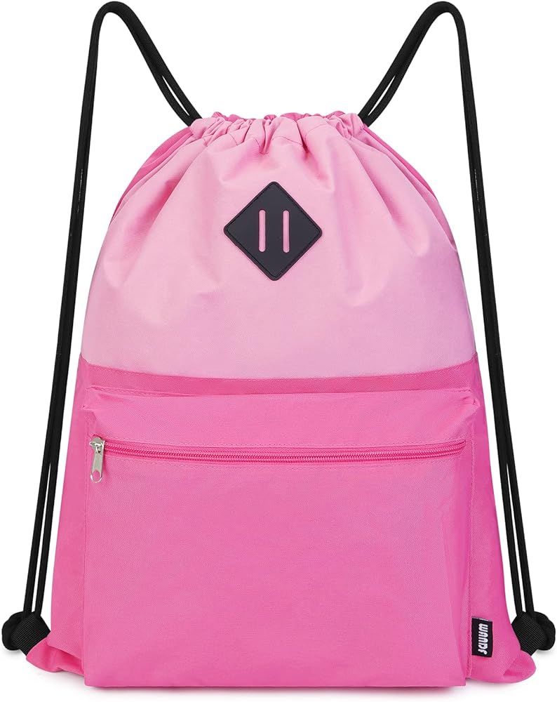WANDF Drawstring Backpack Sports Gym Bag with Wet Compartment, Water-Resistant String Bag Cinch B... | Amazon (US)