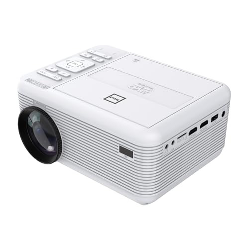 RCA RPJ241-COMBO-WHITE-V Bluetooth 480p LCD Compact Projector with Built-in DVD Player, 100-In. Foldup Screen, and Remote (White) | Amazon (US)