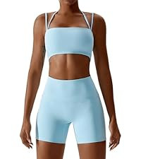 IMEKIS Women's Workout Sets 2 Piece Yoga Outfit High Waisted Biker Shorts Leggings Sports Bra Gym... | Amazon (US)