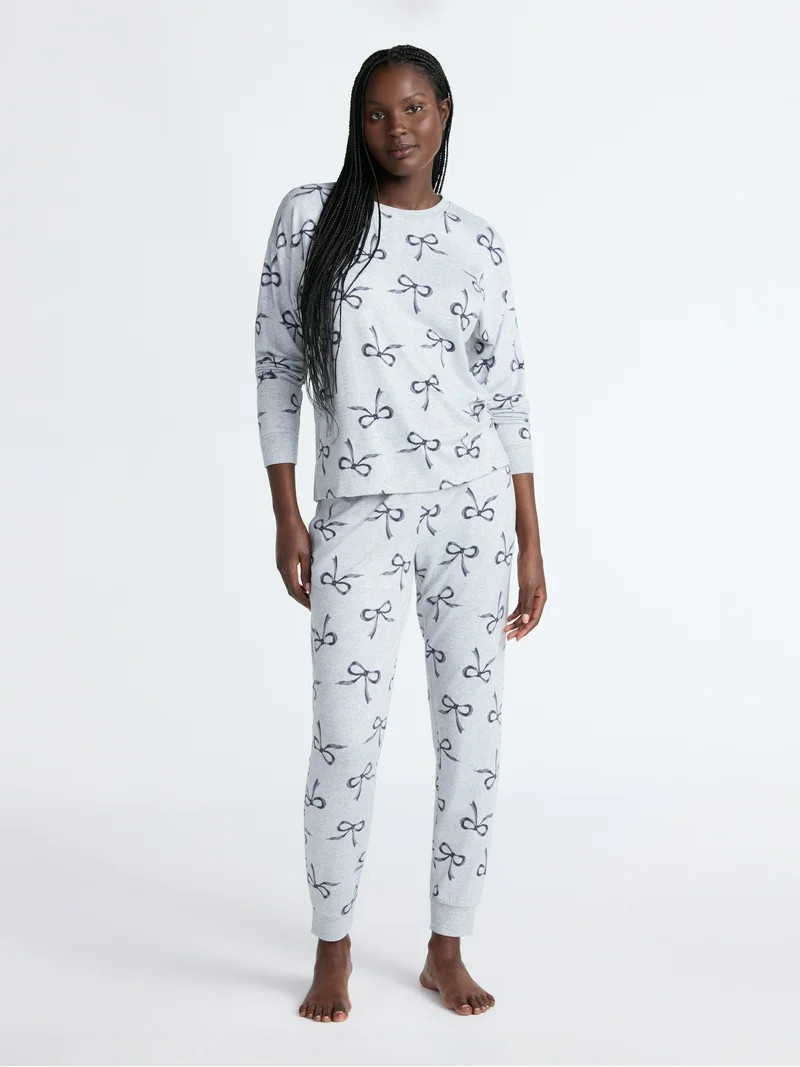 Joyspun Women's Cozy Lounge Collection Hacci Knit Sleep Top with Long Sleeves, Sizes XS-3X | Walmart (US)