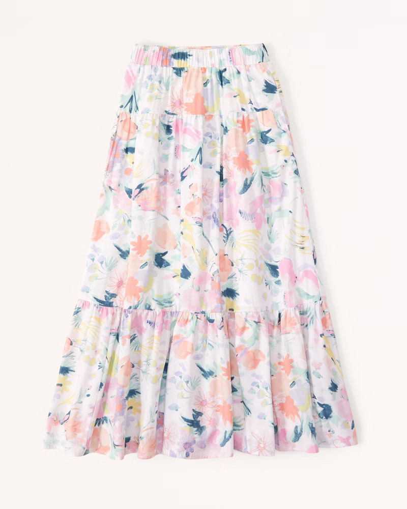 Pride Poplin Tiered Maxi Skirt | Abercrombie & Fitch (US)