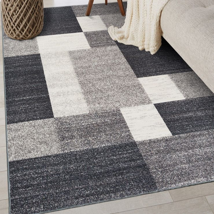 World Rug Gallery Modern Boxes Design Non-slip (Non-skid) Area Rug | Target