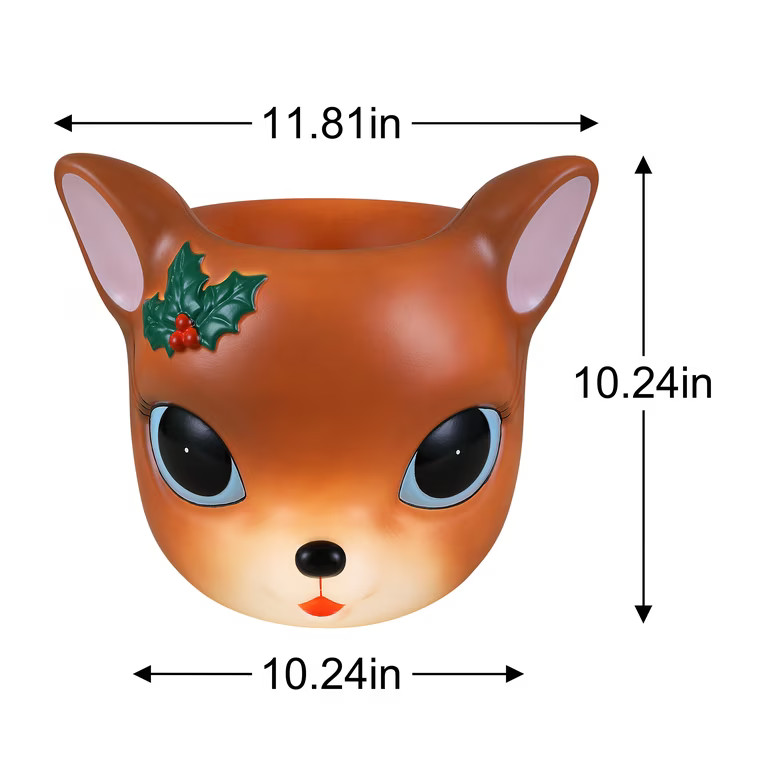 Mr. Christmas 12-Inch Brown Blow Mold Deer Candy Bowl Decoration | Walmart (US)