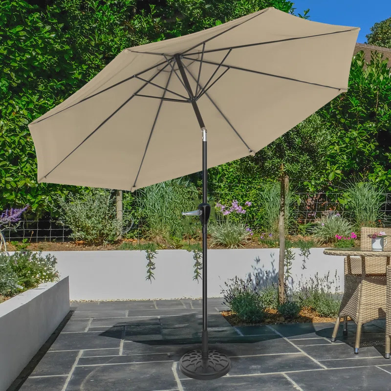 Kelton Patio Umbrella with Auto Tilt - 10' Easy Crank Outdoor Umbrella with Vented Canopy for Dec... | Wayfair North America