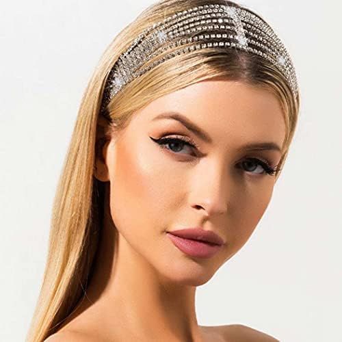 Jeairts Rhinestone Head Chain Forehead Bridal Headband Elastic Crystal Hair Band Halloween Prom H... | Amazon (US)