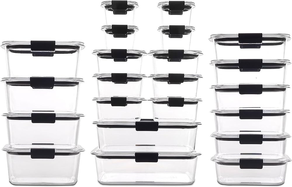 Rubbermaid Brilliance BPA Free Food Storage Containers with Lids, Airtight, for Lunch, Meal Prep,... | Amazon (US)