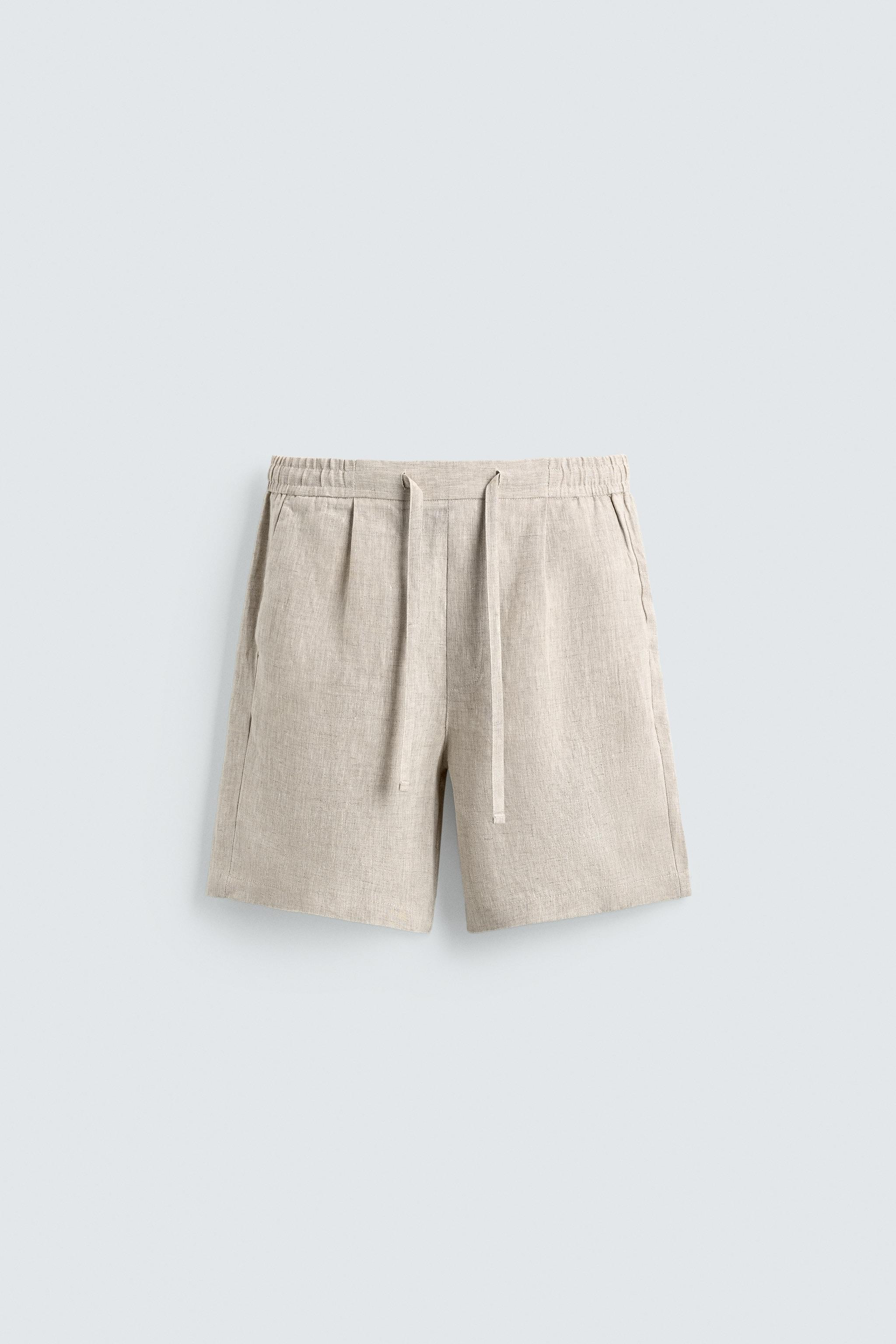 100% LINEN RELAXED FIT SHORTS | Zara US