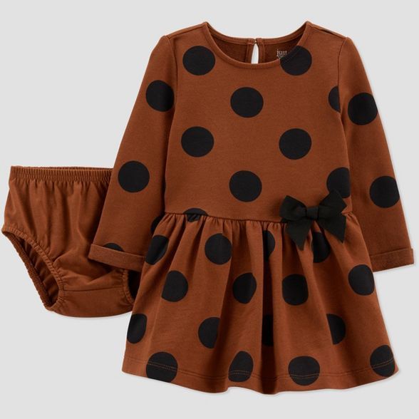 Baby Girls&#39; Dot Dress - Just One You&#174; made by carter&#39;s Brown 6M | Target