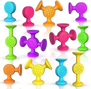 Toddlers Suction Cup Bath Toys: 12 Pcs Sensory Suction Bath Toys for Toddler, Kids Suction Fidget... | Amazon (US)