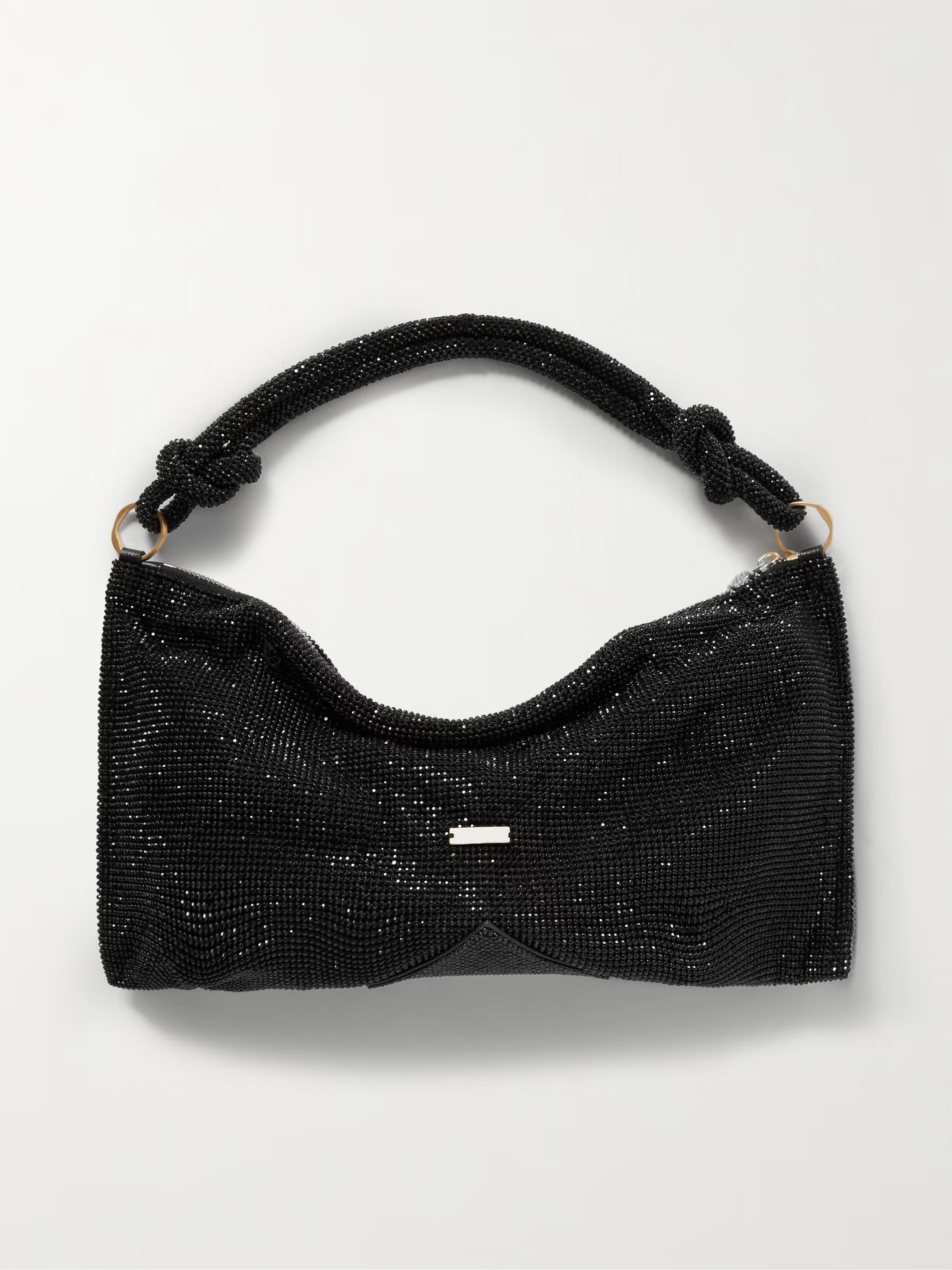 Hera Nano knotted crystal-embellished satin shoulder bag | NET-A-PORTER (US)