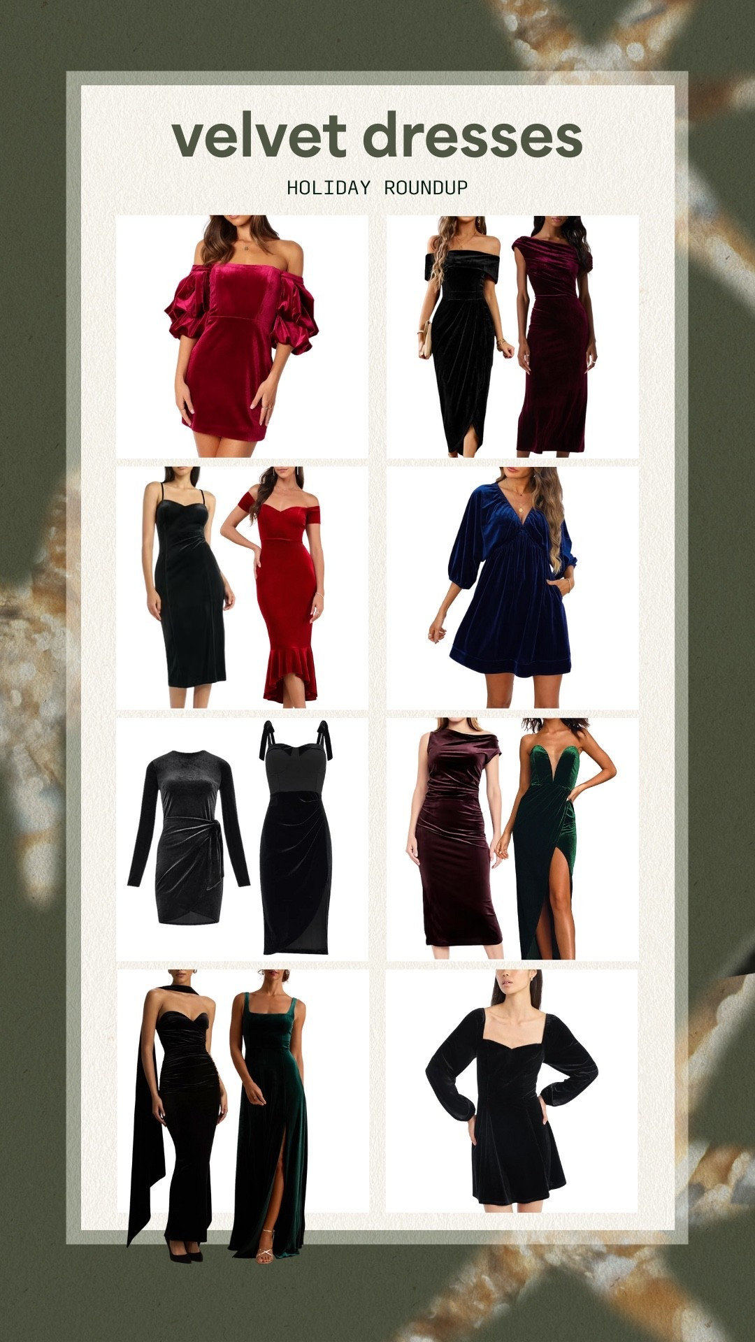 Holiday velvet dresses!! 


Women’s fashion, holiday fashion, holiday style, holiday outfits, holiday outfit inspo, holiday party outfits, midsize fashion, midsize style, mini dress, midi dress, maxi dress, velvet dresses 




#LTKootd #LTKHoliday #LTKOver40
