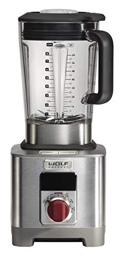Wolf Gourmet High-Performance Blender, 64 oz Jar, 4 program settings, 12.5 AMPS, Blends Food, Shakes and Smoothies, Red Knob, Stainless Steel (WGBL100S) | Amazon (US)